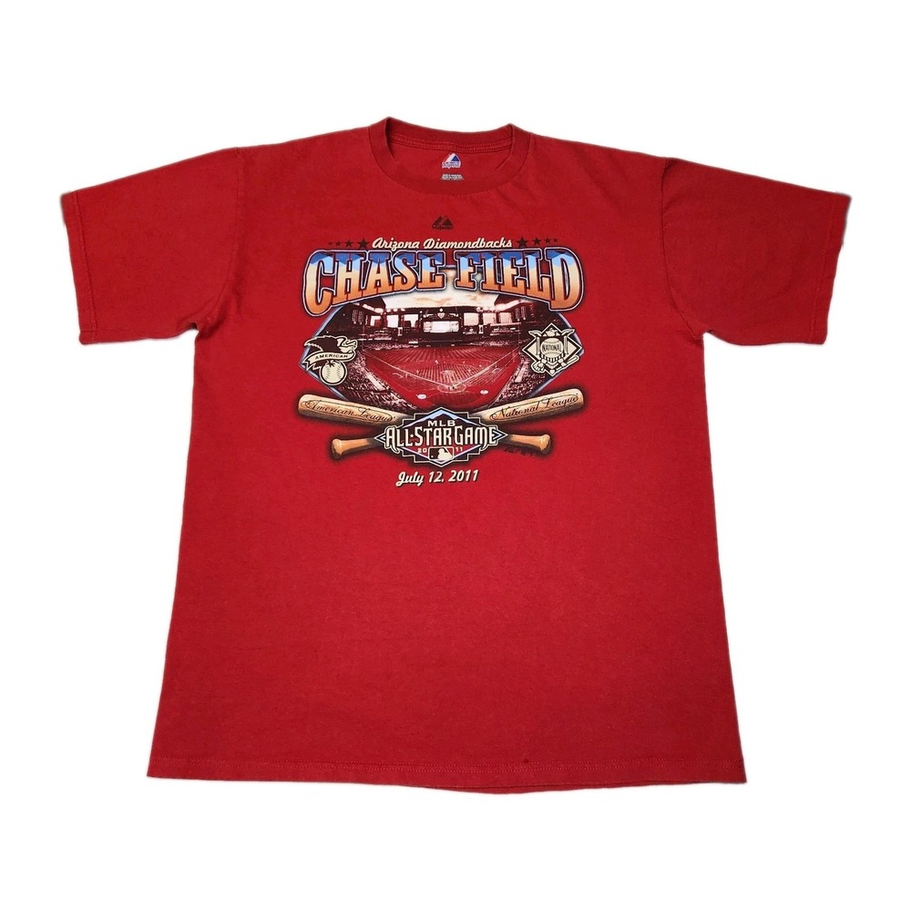 2011 MLB All Star Game Arizona Diamondbacks Chase Field Majestic T Shirt L Red